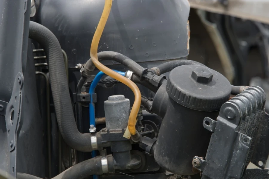 Canister purge valve inside an engine compartment