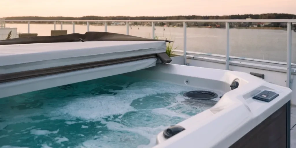 Hot tub by the river side