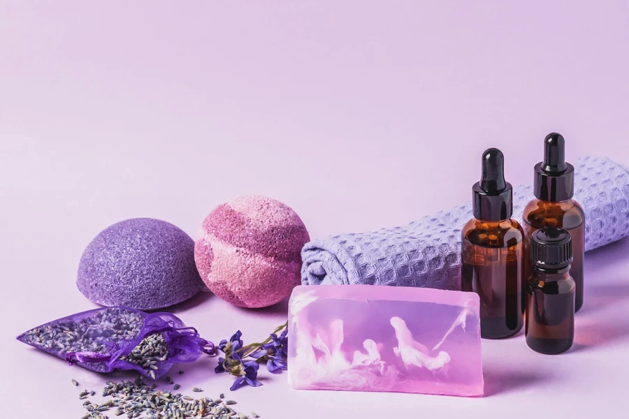 Lavender infused healing products for the shower and bath