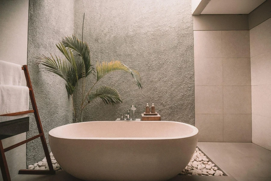 Lavish bathtub inside a spa