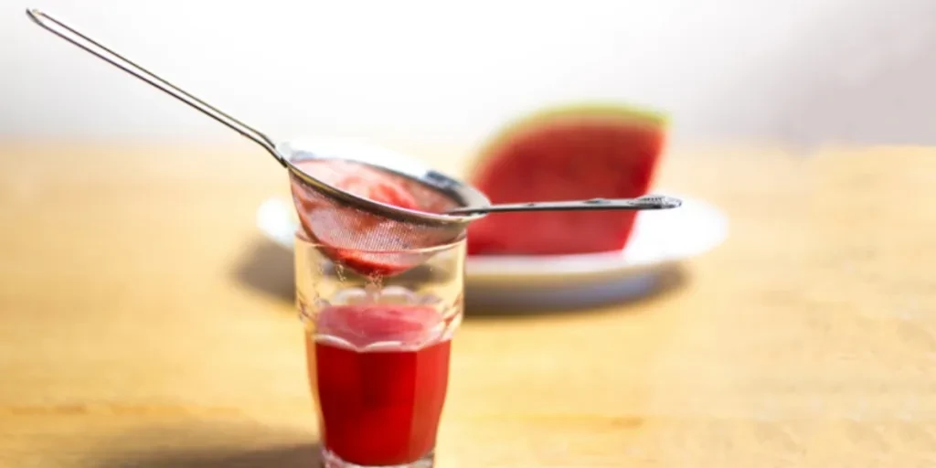 Mesh juice strainer model used to make fresh watermelon juice