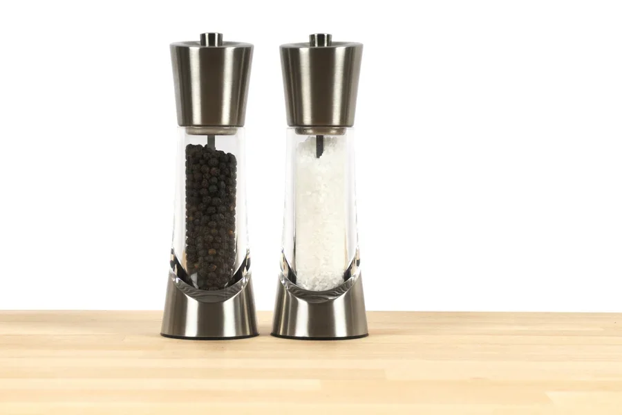 Mills with clear window and touch of stainless steel