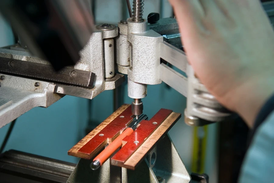 Person using a rotary engraver