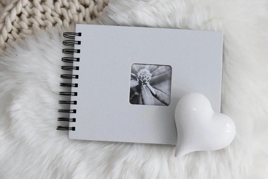 Photo album heart fur white heart