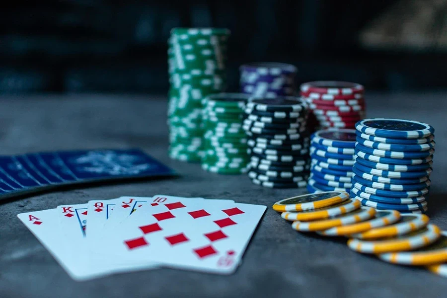 Poker chips cards game