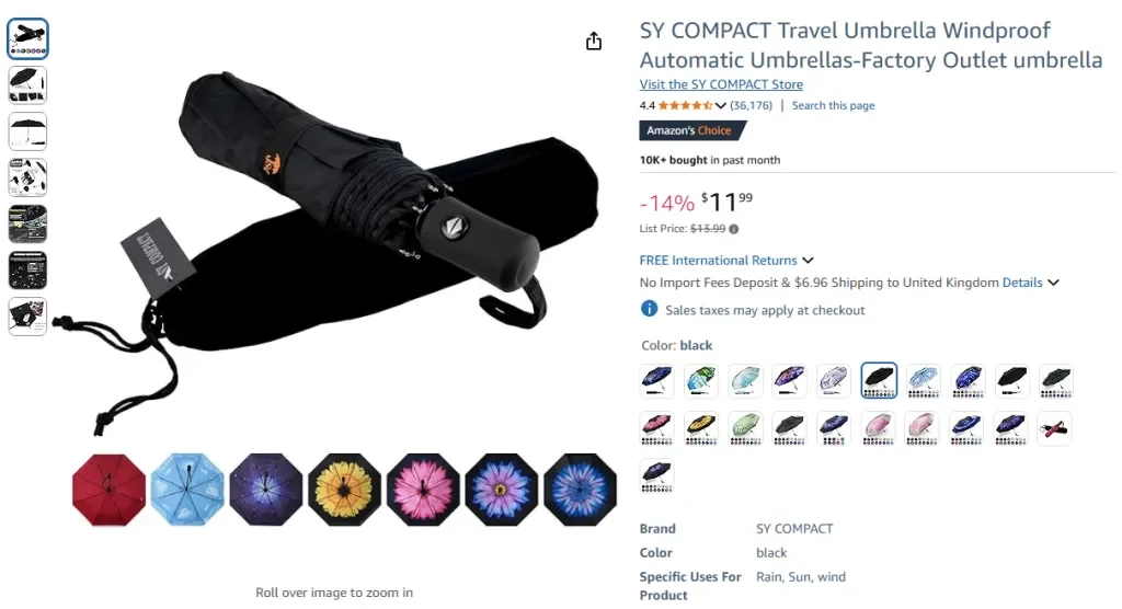 Paraguas de viaje SY COMPACT