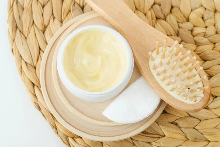 Small tub of hair butter used for kinky hair