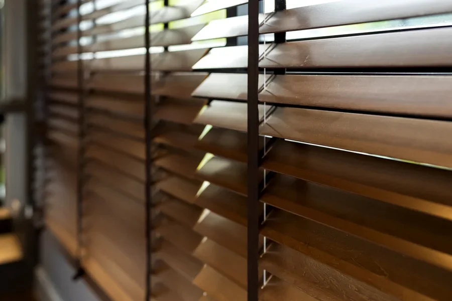 Venetian blinds made of wood