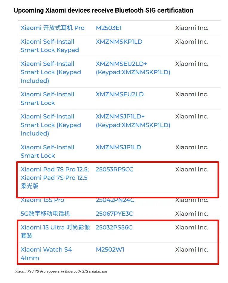 upcoming Xiaomi devices receive Bluetooth SIG certification
