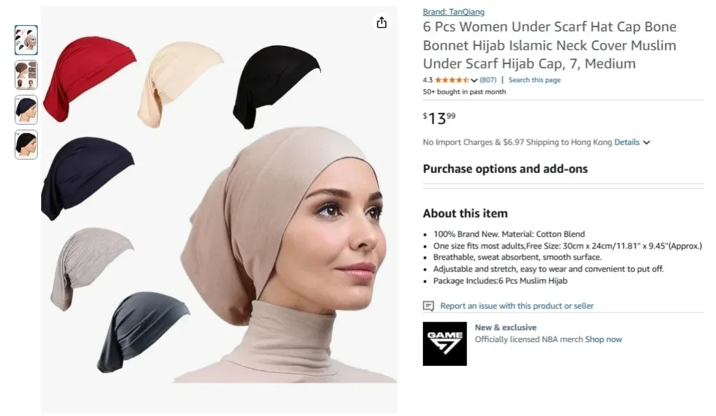 6 Pcs Women Under Scarf Hat Cap Bone Bonnet Hijab