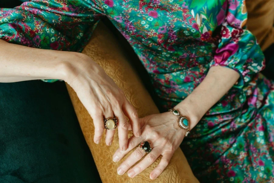 A Woman Wearing Floral Dress