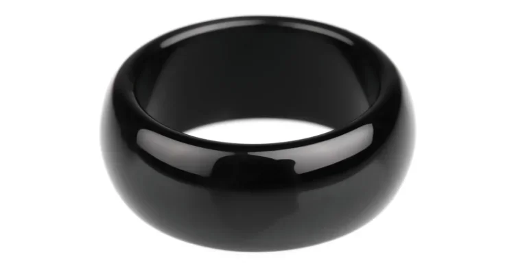 A black obsidian ring isolated on a white background