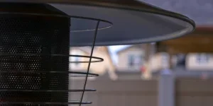 A close-up of an electric heater