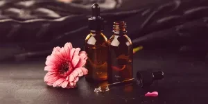 A close-up of serums with active ingredients