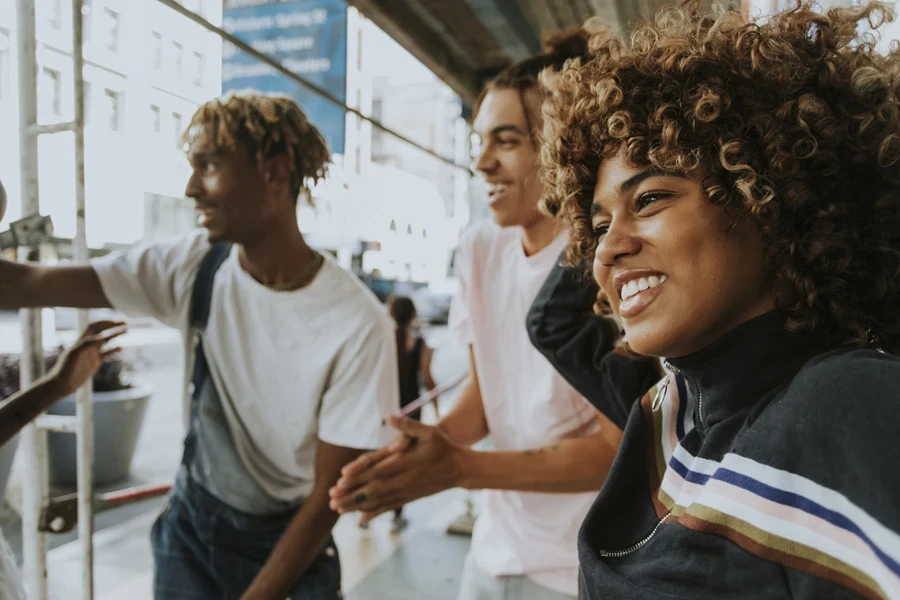 A group of young people in the city
