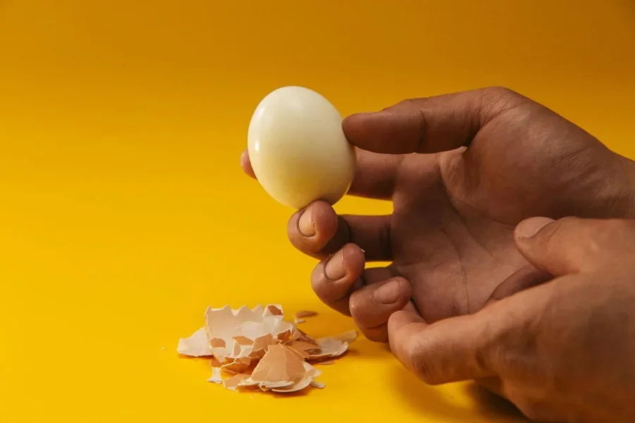 Eine Hand hält ein Ei