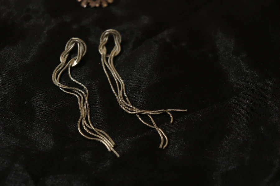 A pair of chain ear cuffs