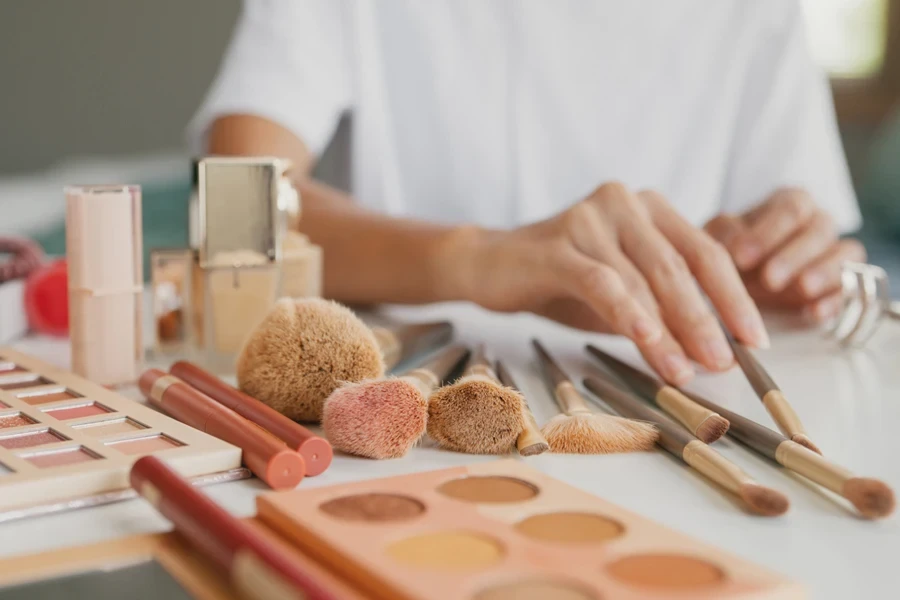 A person getting ready to do a makeup routine