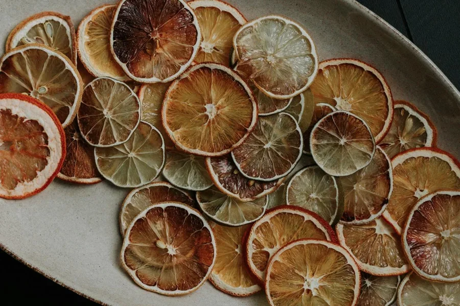 A plate of dried lemons