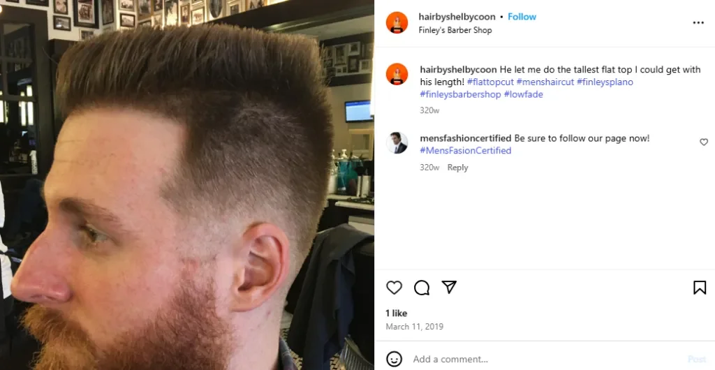 A screenshot of a man with a flat top cut