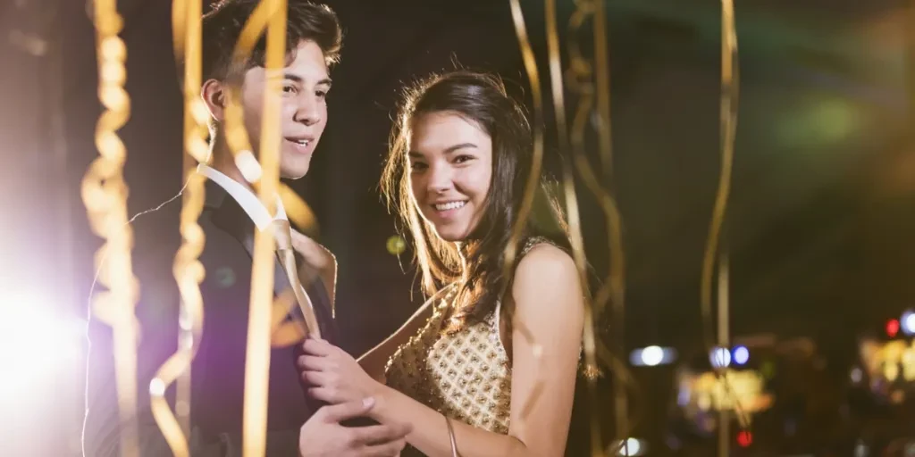 A young couple at their prom night