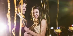 A young couple at their prom night