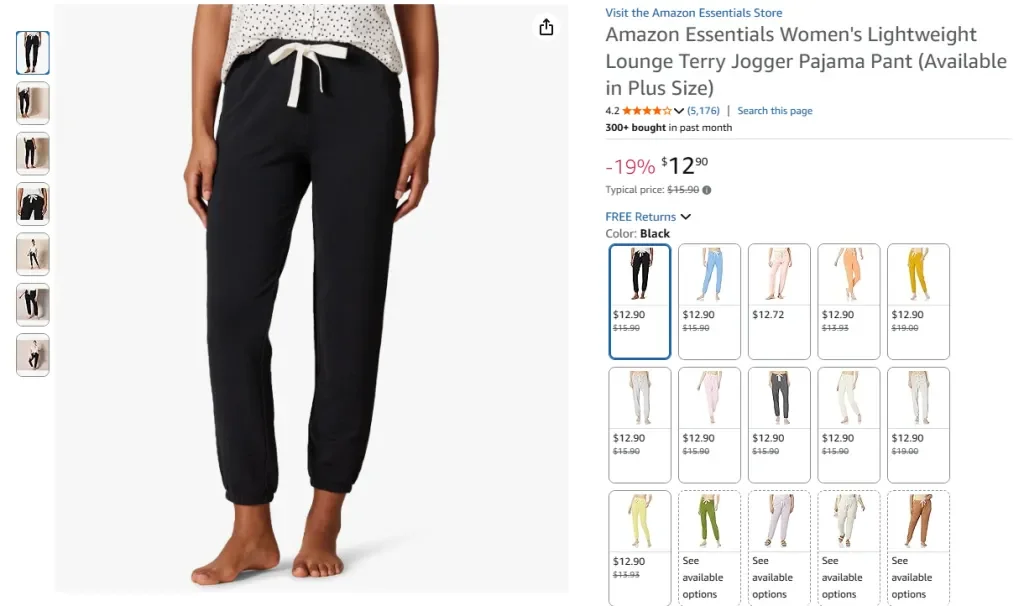 Amazon Essentials Women’s Lightweight Lounge Terry Pajama Set