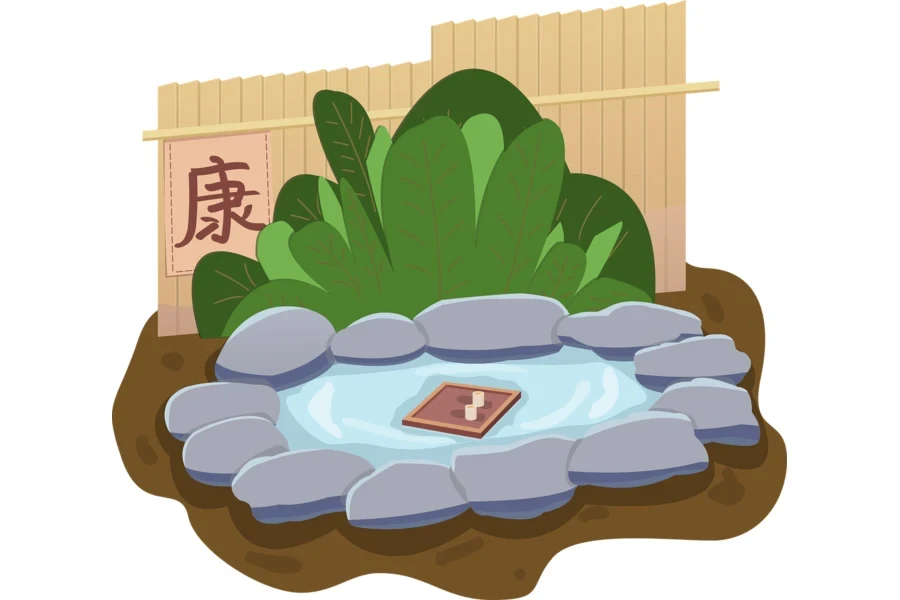 Animated image of spa pebbles around water