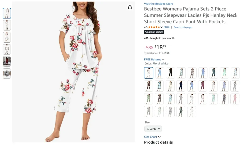 Bestbee Women’s Pajama Sets 2 Piece Summer Sleepwear