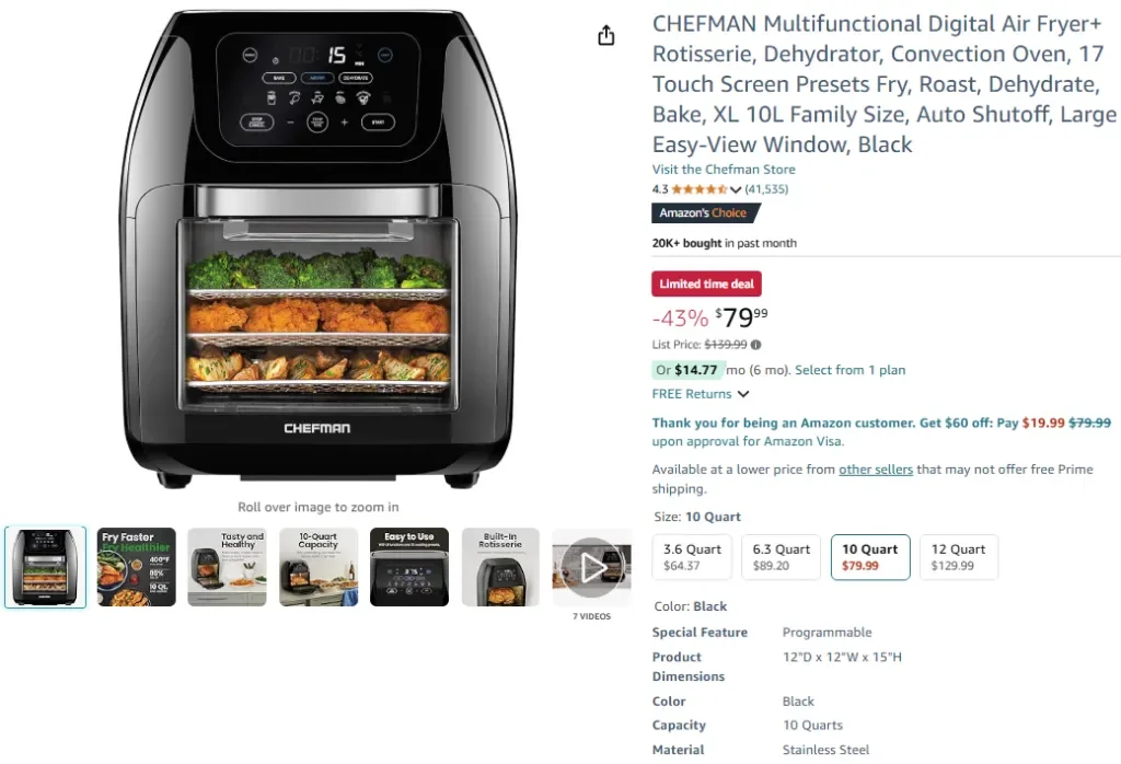 Многофункциональная цифровая фритюрница CHEFMAN