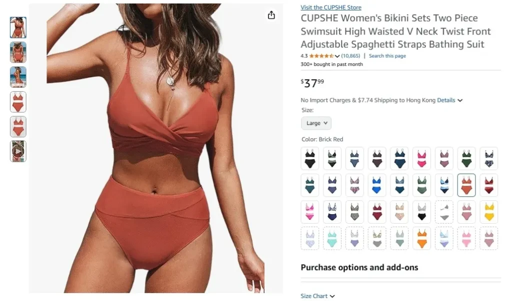 CUPSHE Women’s Twist Front Bikini Set
