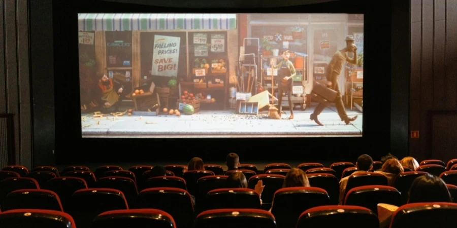 Cartoon Movie Showing on Theater Screen
