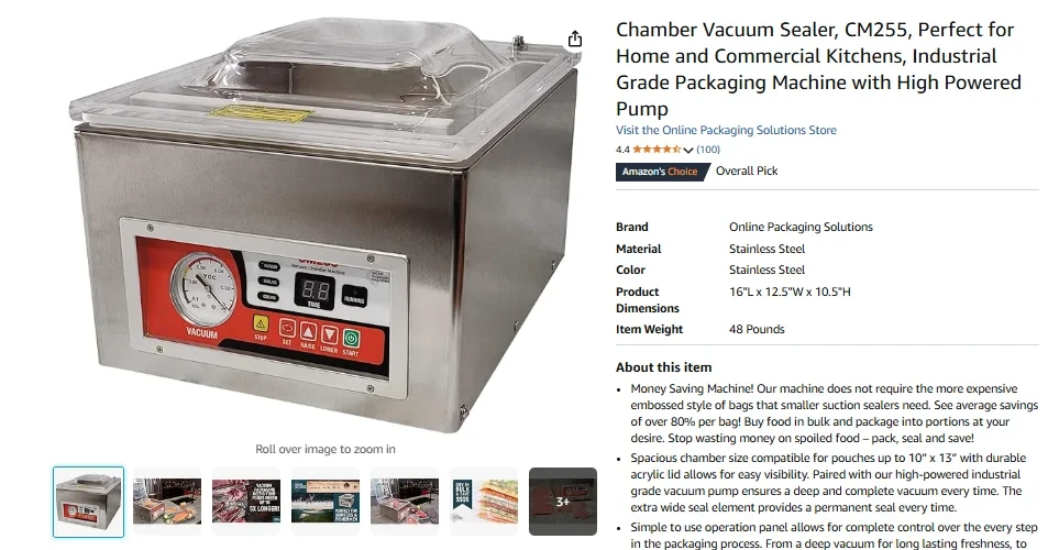Chamber Vacuum Sealer CM255
