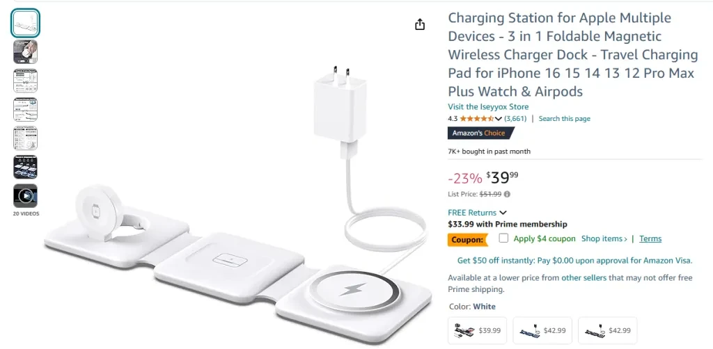 Charging Station for Apple Multiple Devices (3-in-1)