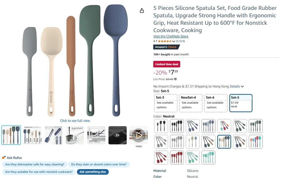 Ensemble de 4 spatules en silicone ChefAide