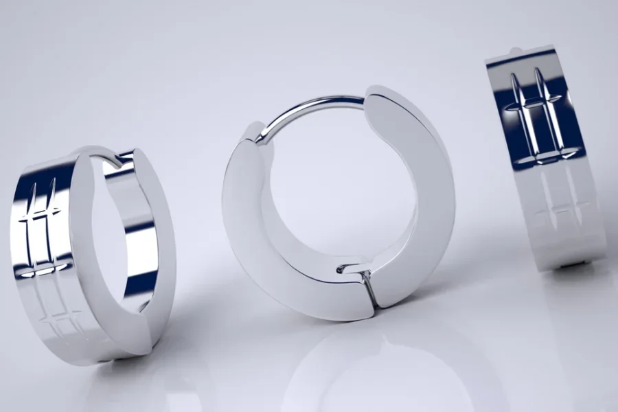 Boucles d'oreilles épaisses en or blanc