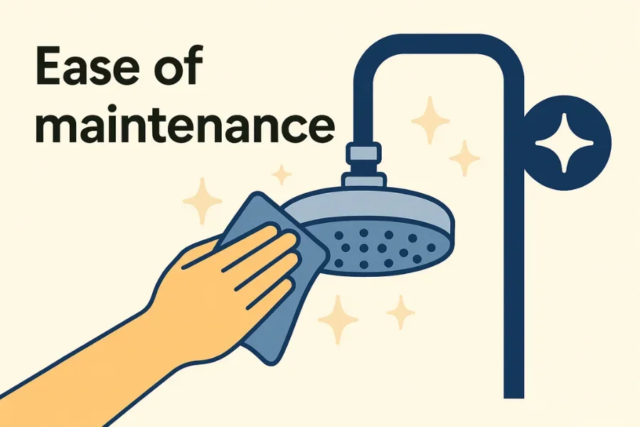 Reinigung und Pflege eines Regenduschkopfes