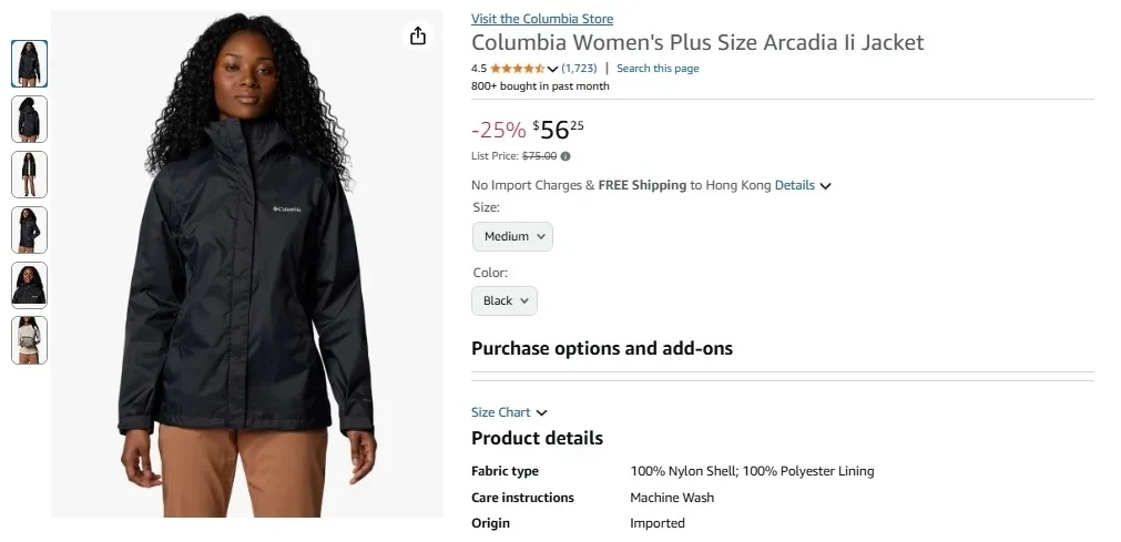 Columbia Women's Plus Size Arcadia II Jacket