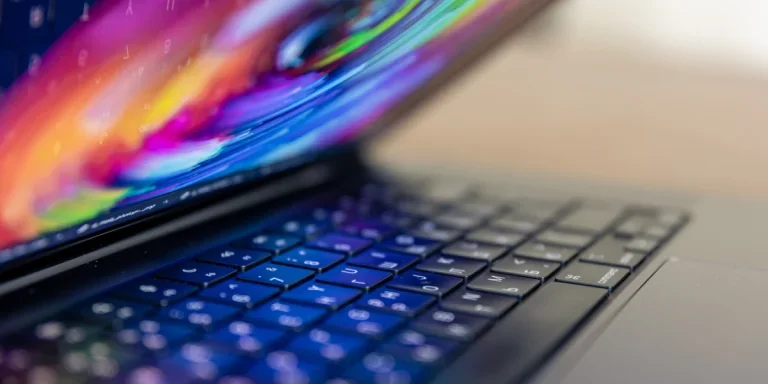 Detail of an OLED laptop screen