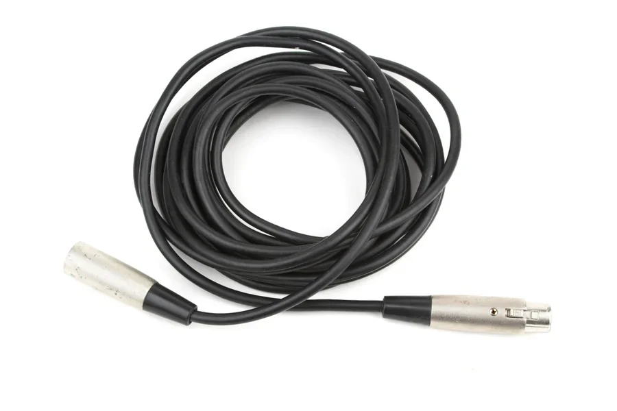 Detail of an XLR cable for microphone
