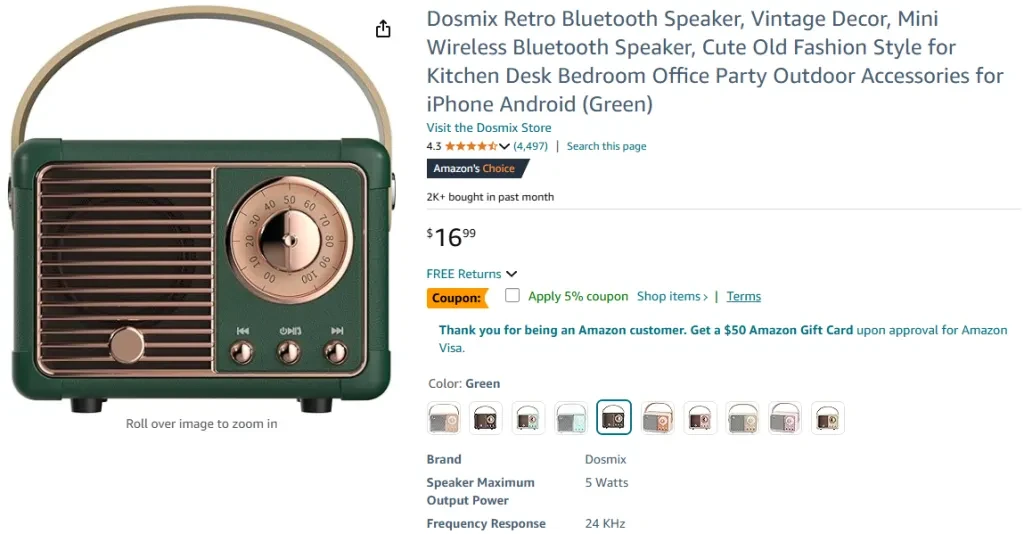Dosmix Retro Bluetooth Speaker