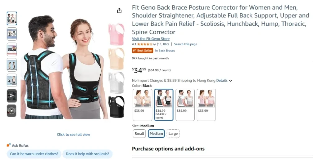 Fit Geno Posture Corrector Back Brace