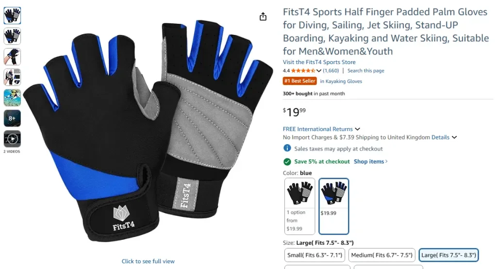 Спортивные перчатки FitsT4 с полупальцами и подкладкой для ладони