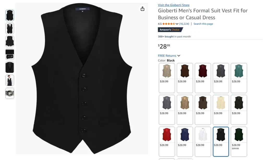 Gioberti Men's Formal Suit Vest Fit for Business or Casual Dress