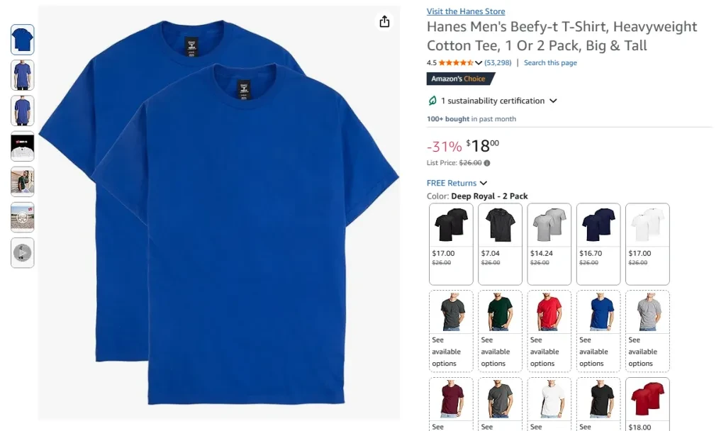 Hanes Men's Beefy-T Heavyweight Cotton T-Shirt