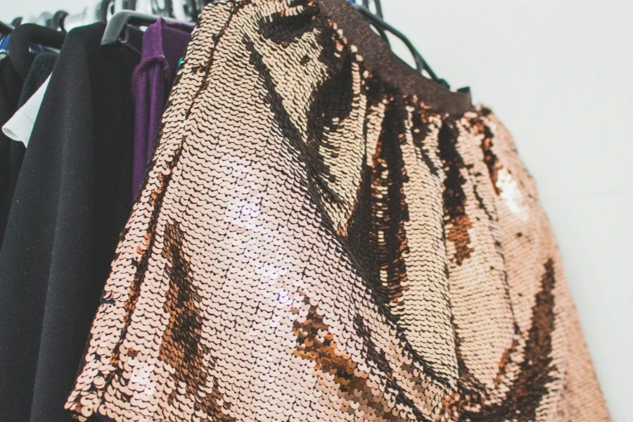 Hanging Sequinned Gold Skirt