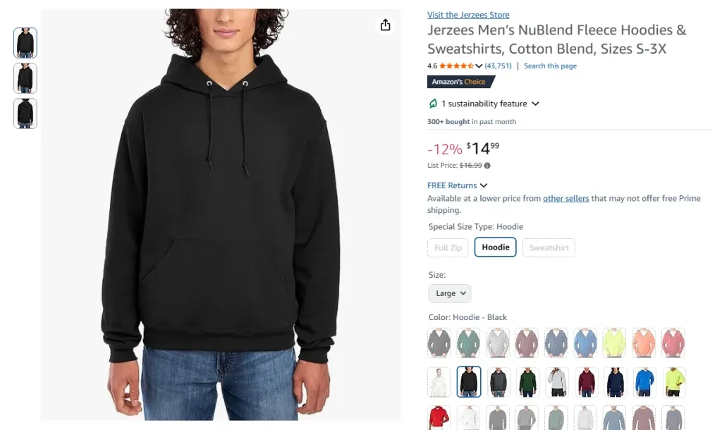 Jerzees Men’s NuBlend Fleece Hoodies & Sweatshirts