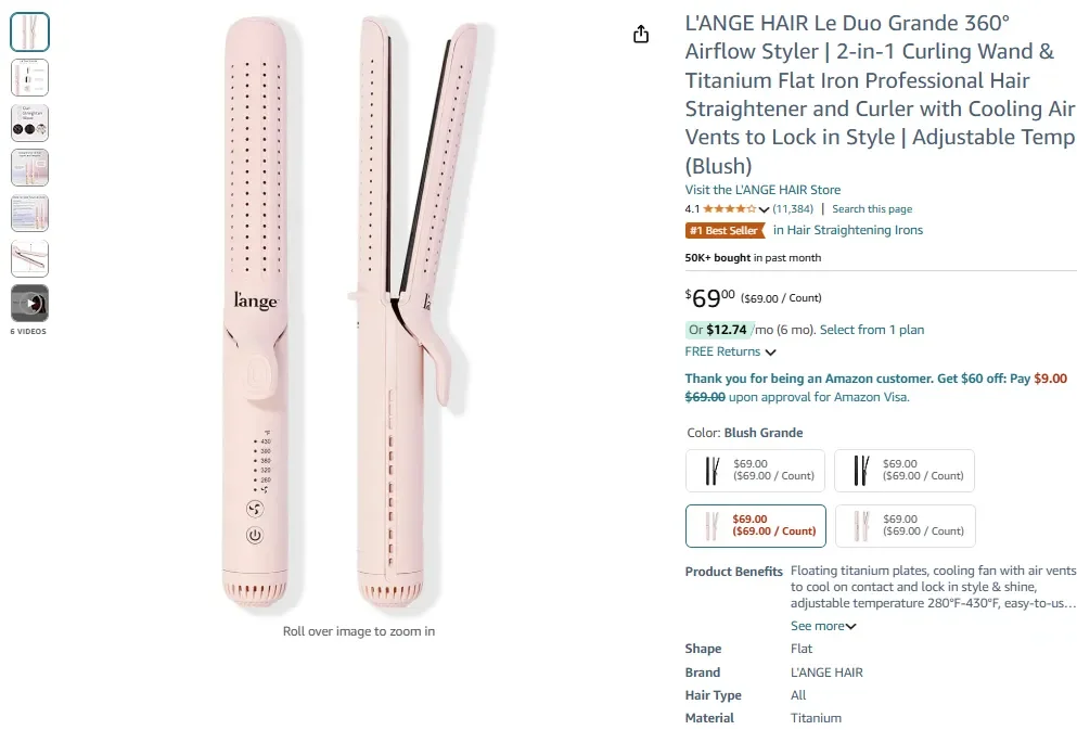 L'ANGE HAIR Le Duo Grande 360° Airflow Styler