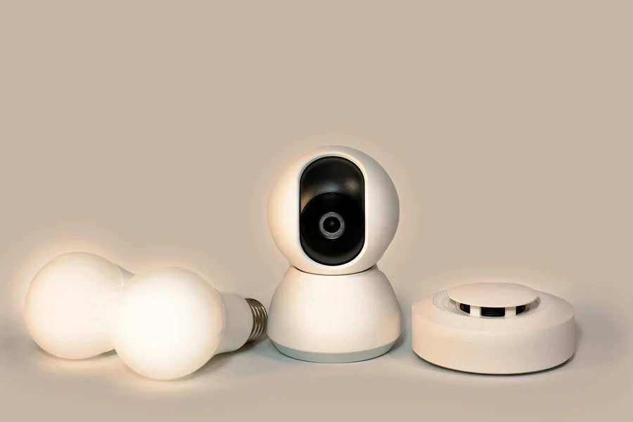 LED Bulbs Surveillance Camera and Smoke Detector