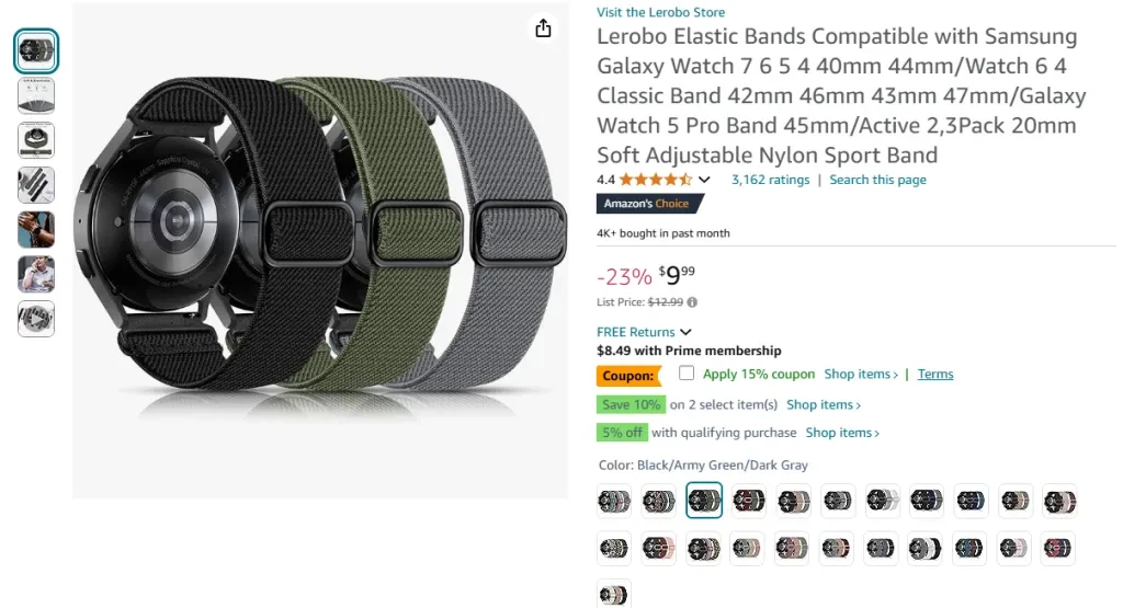 Lerobo Elastic Bands Compatible with Samsung Galaxy